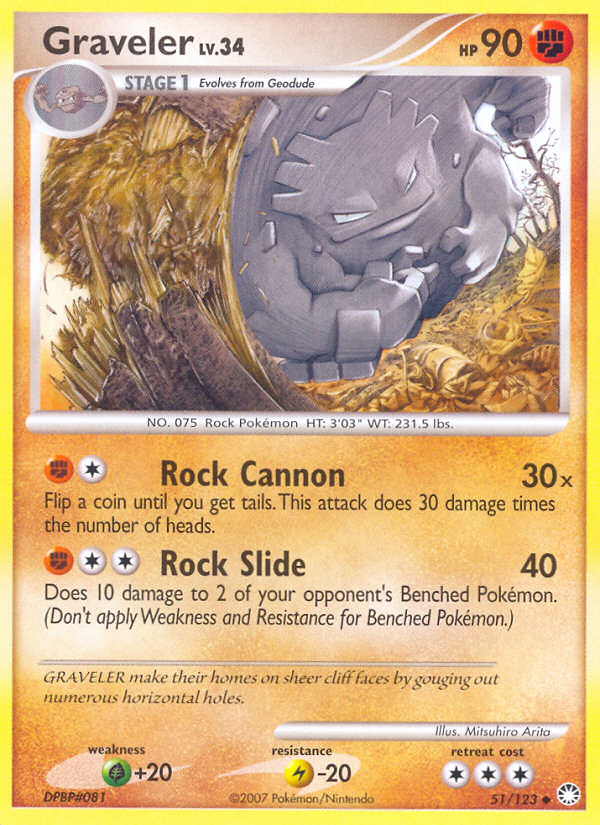 Graveler – Mysterious Treasures 51/123 Pokémon card