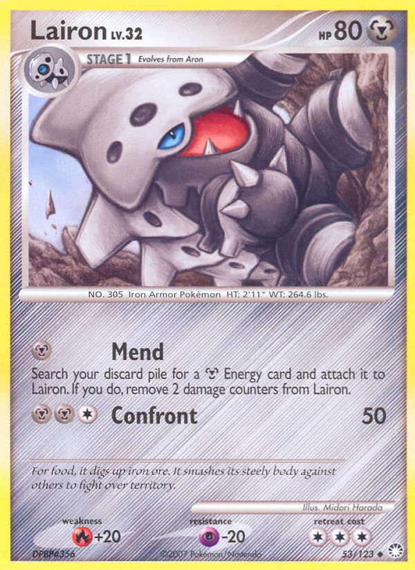 Lairon – Mysterious Treasures 53/123 Pokémon card