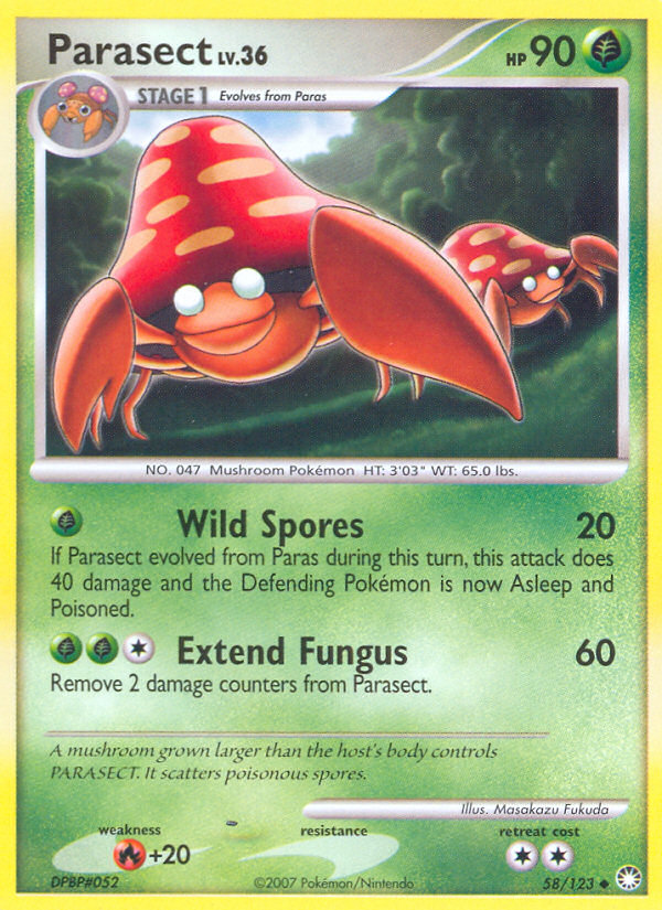 Parasect – Mysterious Treasures 58/123 Pokémon card