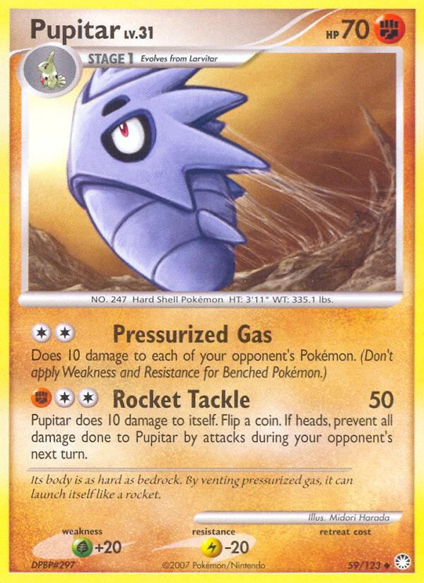 Pupitar – Mysterious Treasures 59/123 Pokémon card