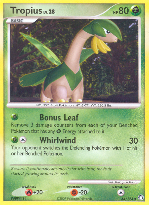 Tropius – Mysterious Treasures 64/123 Pokémon card