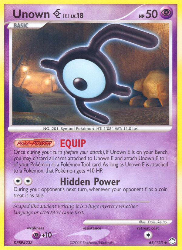 Unown [E] – Mysterious Treasures 65/123 Pokémon card
