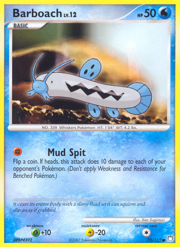Barboach – Mysterious Treasures 72/123 Pokémon card