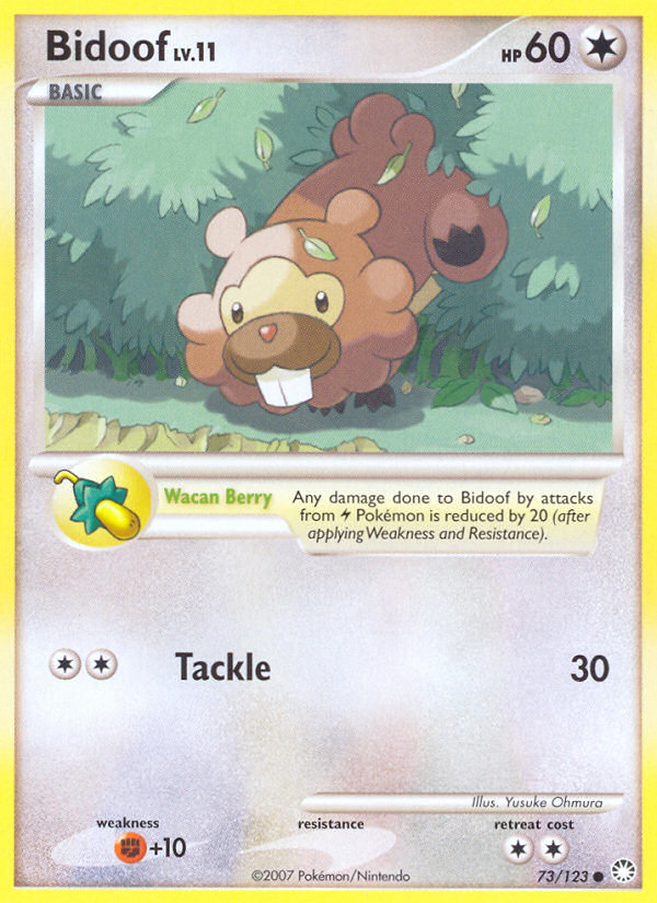 Bidoof – Mysterious Treasures 73/123 Pokémon card