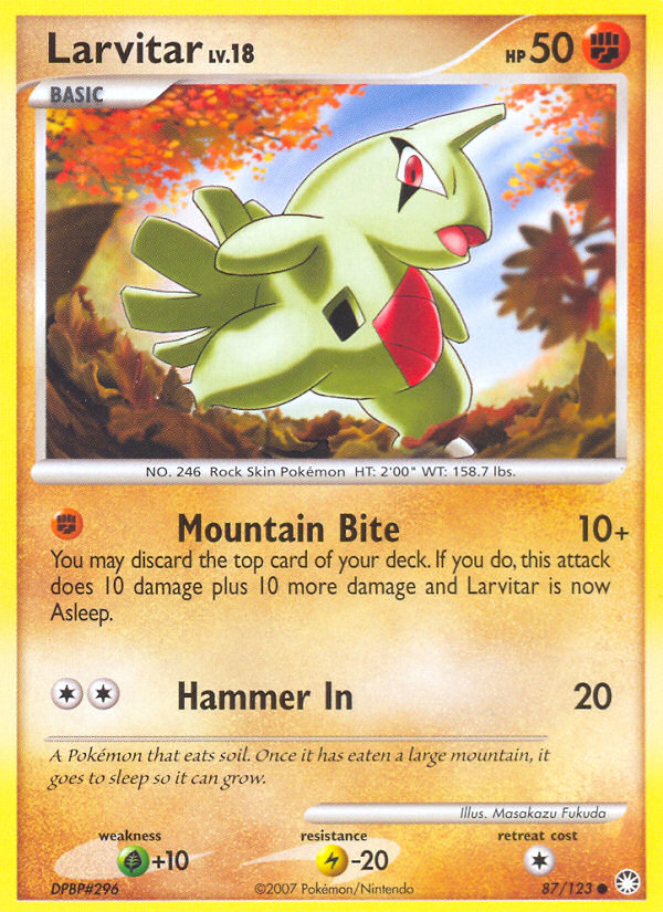 Larvitar – Mysterious Treasures 87/123 Pokémon card