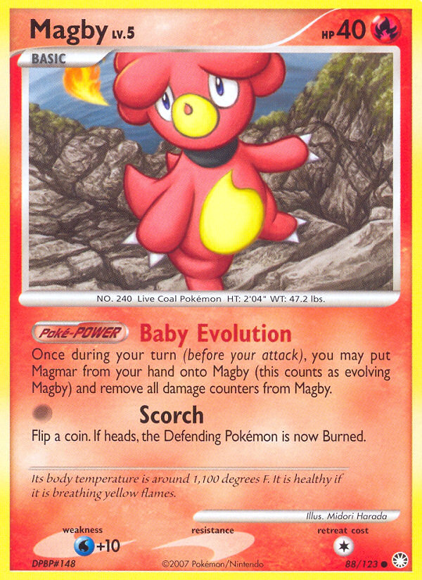 Magby – Mysterious Treasures 88/123 Pokémon card
