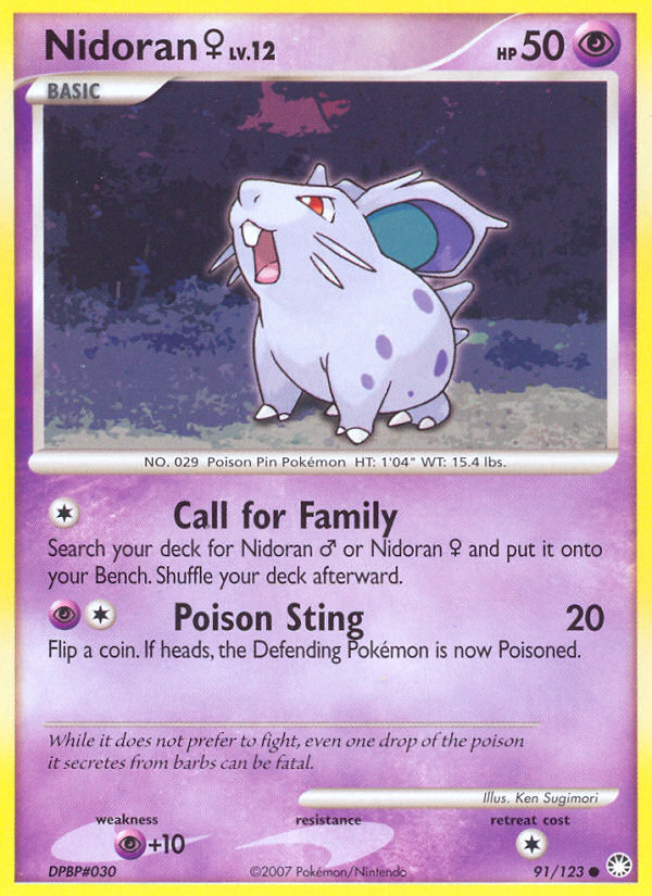 Nidoran ♀ – Mysterious Treasures 91/123 Pokémon card