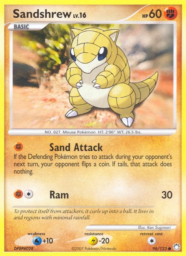 Sandshrew – Mysterious Treasures 96/123 Pokémon card