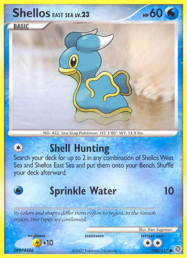 Shellos East Sea – Secret Wonders 106/132 Pokémon card