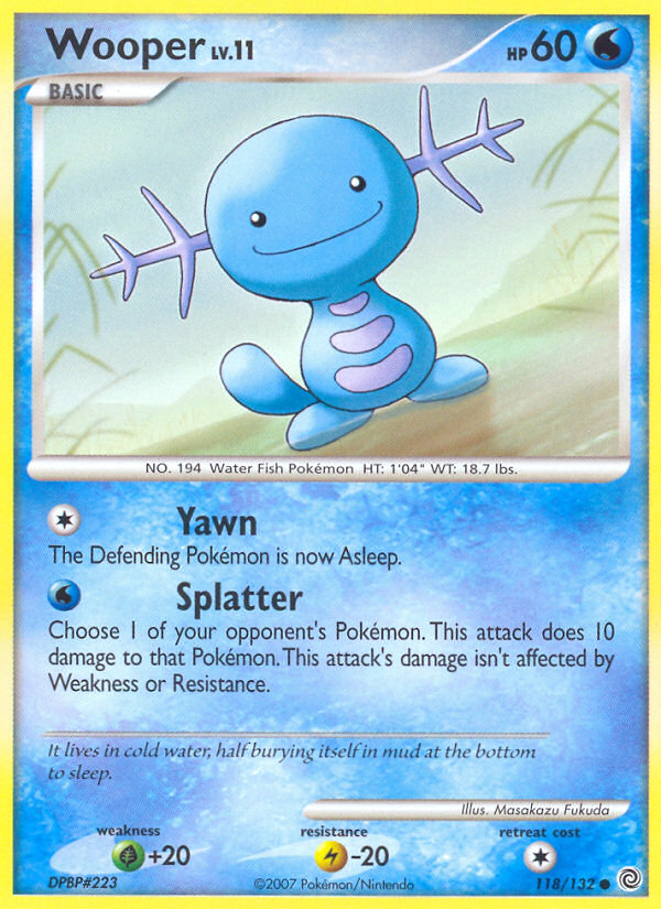 Wooper – Secret Wonders 118/132 Pokémon card
