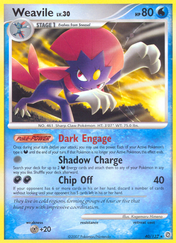 Weavile – Secret Wonders 40/132 Pokémon card