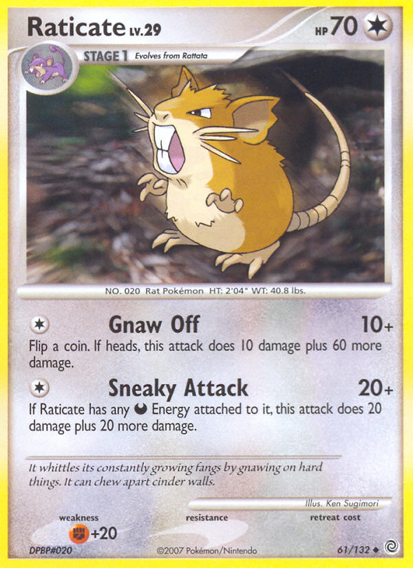 Raticate – Secret Wonders 61/132 Pokémon card
