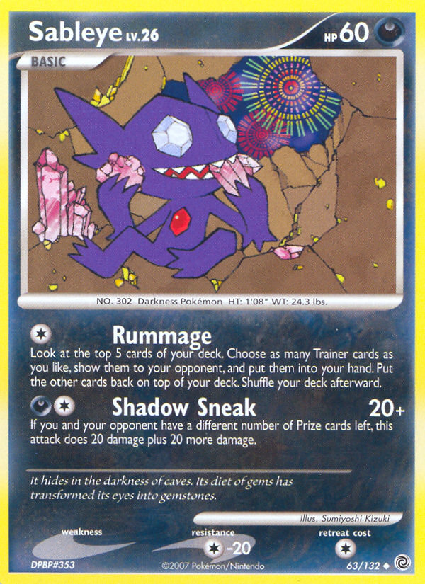 Sableye – Secret Wonders 63/132 Pokémon card