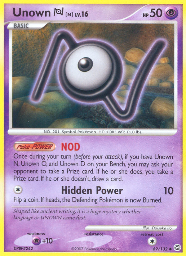 Unown [N] – Secret Wonders 69/132 Pokémon card