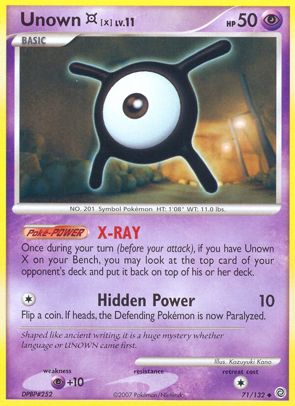 Unown [X] – Secret Wonders 71/132 Pokémon card