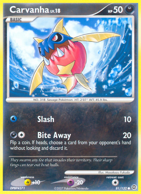 Carvanha – Secret Wonders 81/132 Pokémon card