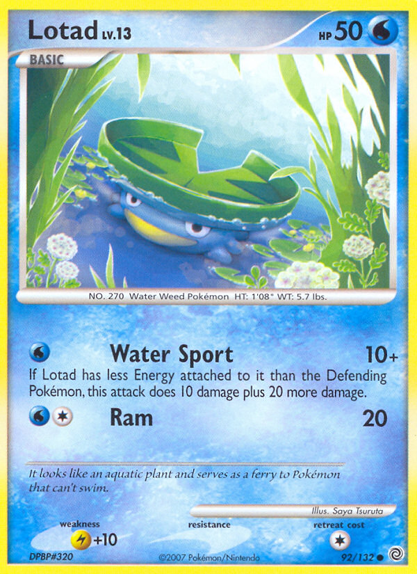Lotad – Secret Wonders 92/132 Pokémon card
