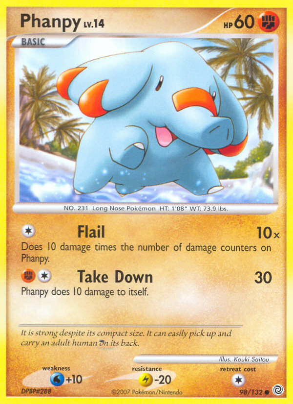 Phanpy – Secret Wonders 98/132 Pokémon card