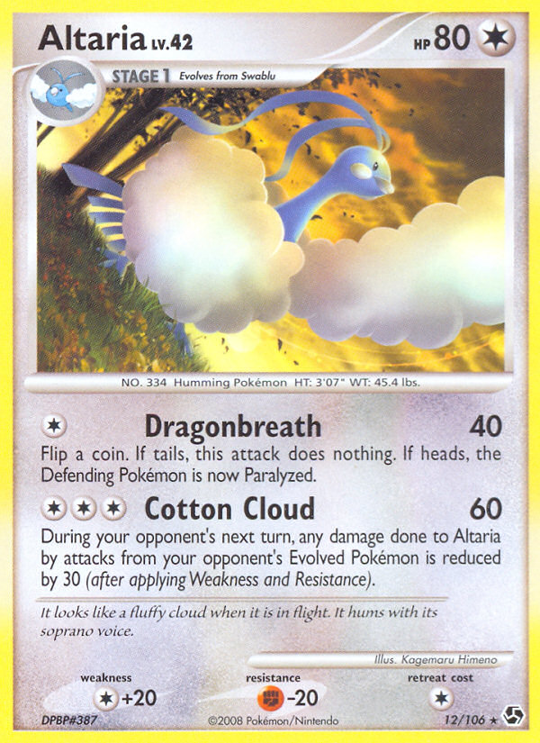 Altaria – Great Encounters 12/106 Pokémon card