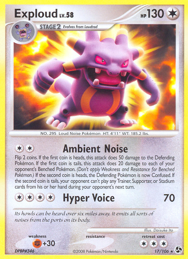 Exploud – Great Encounters 17/106 Pokémon card