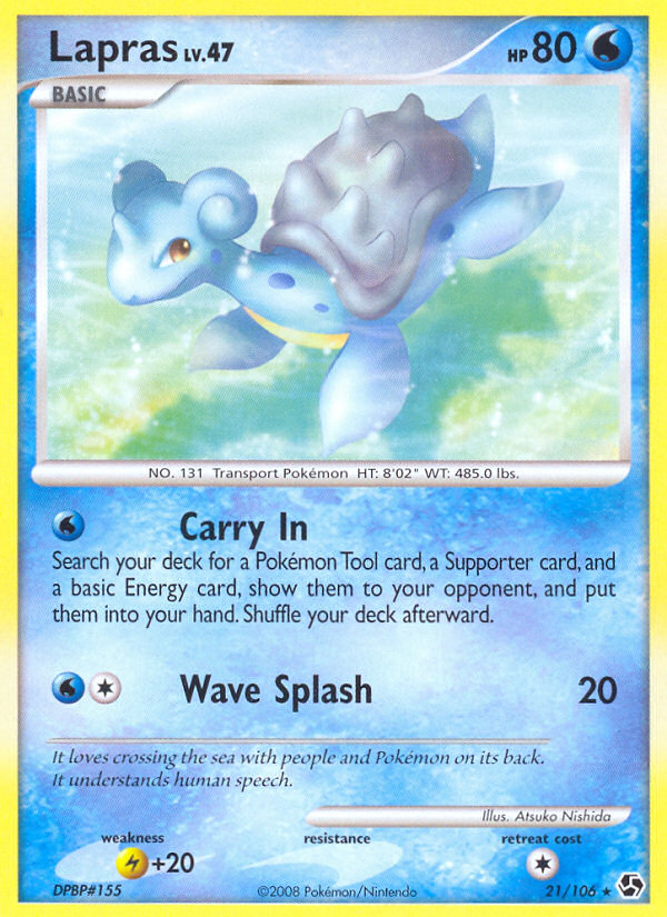 Lapras – Great Encounters 21/106 Pokémon card