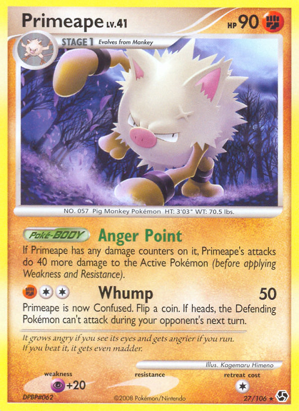 Primeape – Great Encounters 27/106 Pokémon card