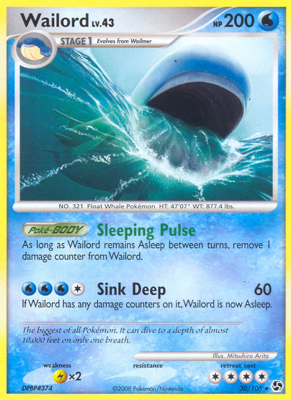 Wailord – Great Encounters 30/106 Pokémon card
