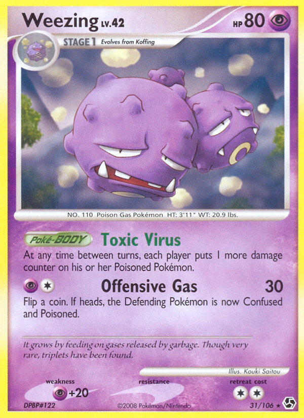Weezing – Great Encounters 31/106 Pokémon card