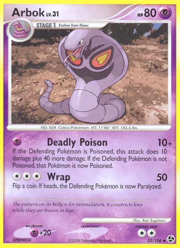Arbok – Great Encounters 33/106 Pokémon card