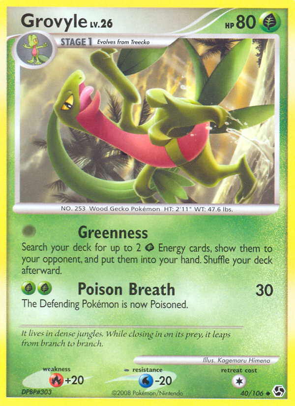 Grovyle – Great Encounters 40/106 Pokémon card