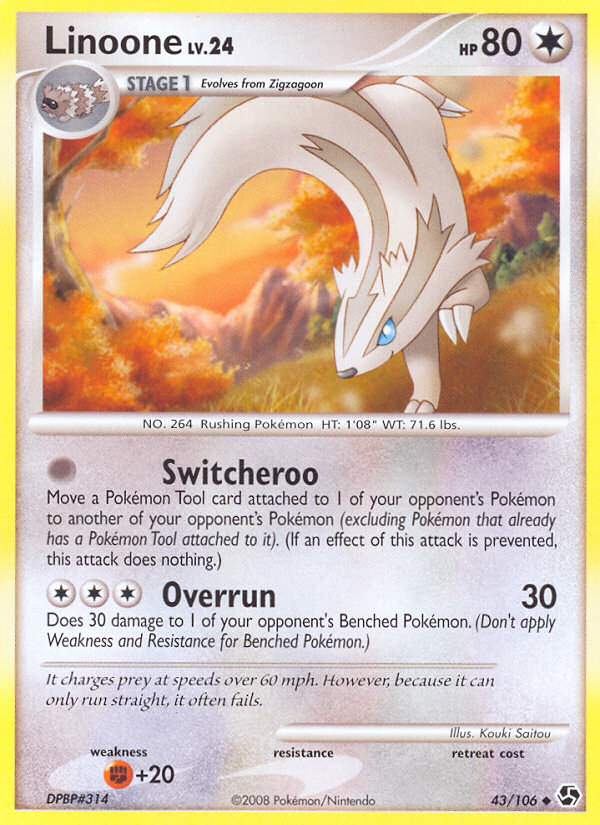 Linoone – Great Encounters 43/106 Pokémon card