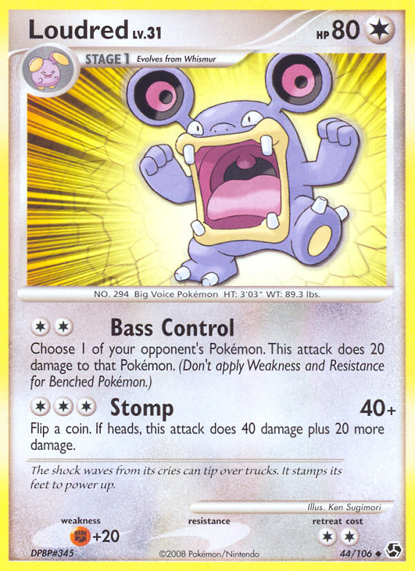 Loudred – Great Encounters 44/106 Pokémon card