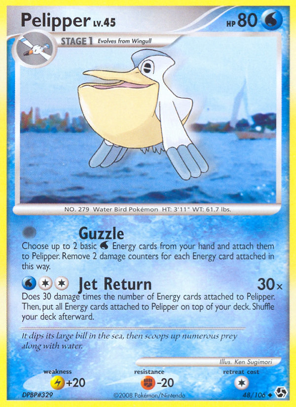 Pelipper – Great Encounters 48/106 Pokémon card