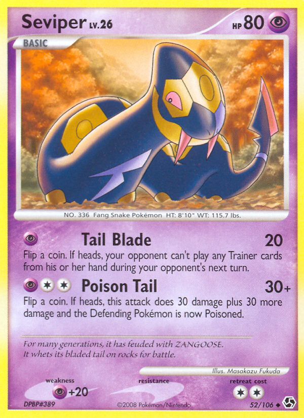 Seviper – Great Encounters 52/106 Pokémon card
