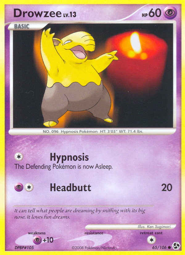 Drowzee – Great Encounters 65/106 Pokémon card