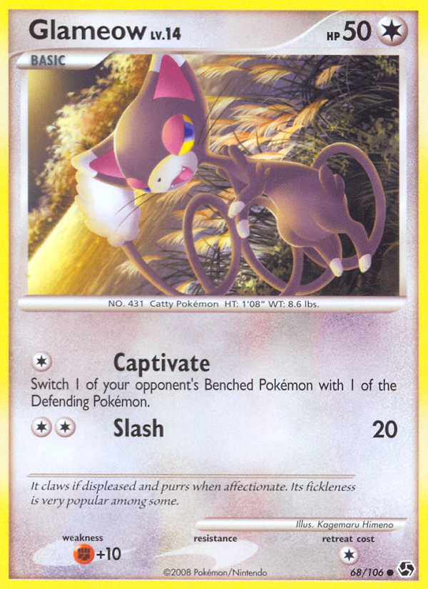 Glameow – Great Encounters 68/106 Pokémon card