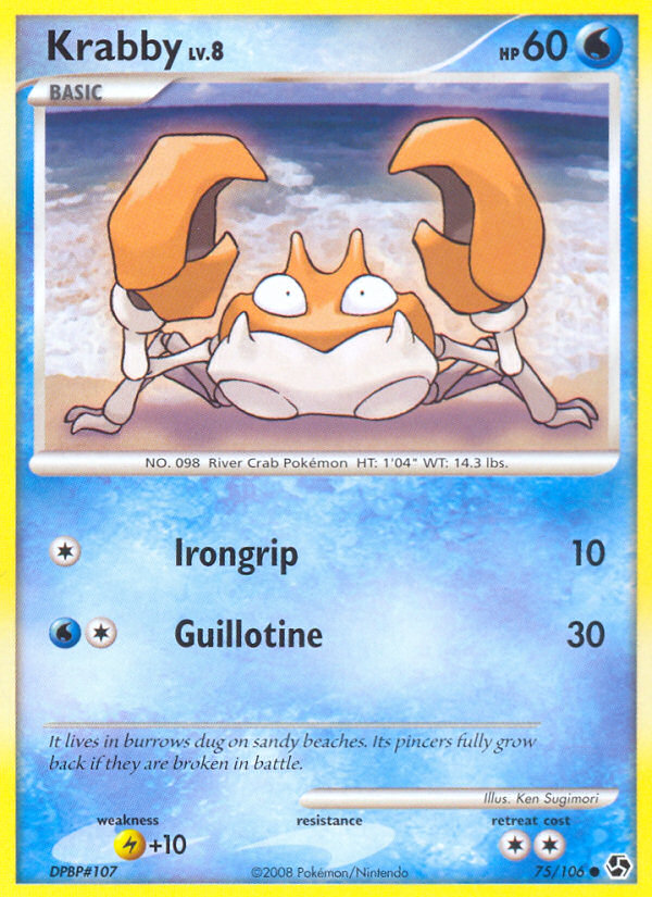 Krabby – Great Encounters 75/106 Pokémon card