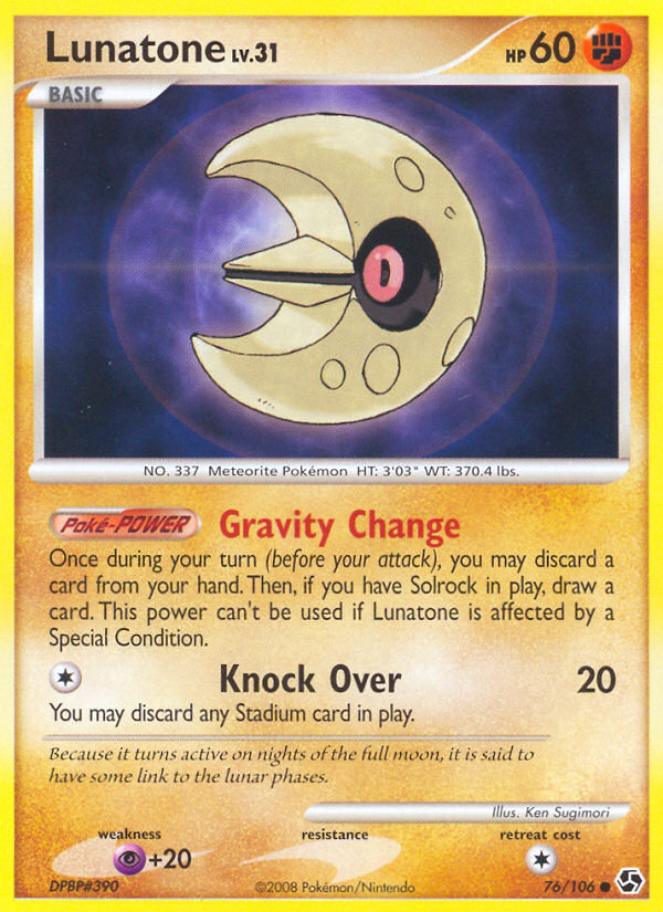 Lunatone – Great Encounters 76/106 Pokémon card