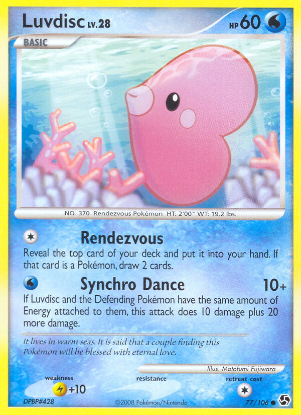 Luvdisc – Great Encounters 77/106 Pokémon card