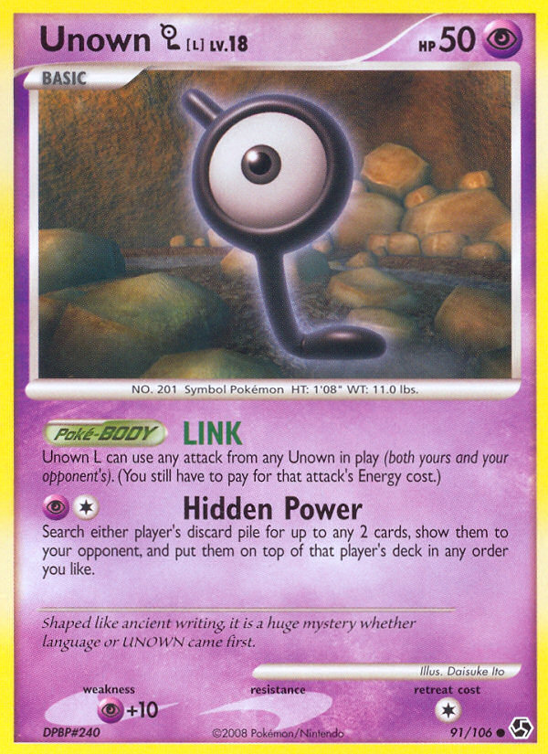 Unown [L] – Great Encounters 91/106 Pokémon card