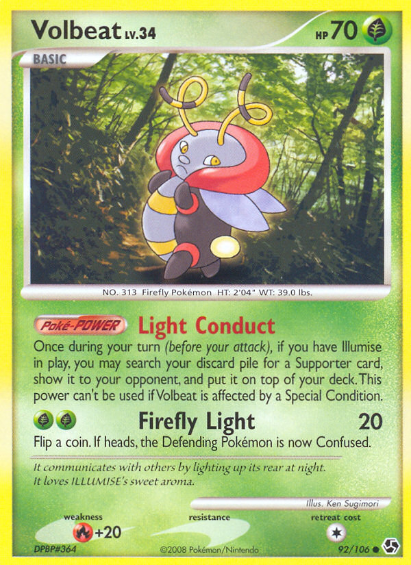 Volbeat – Great Encounters 92/106 Pokémon card
