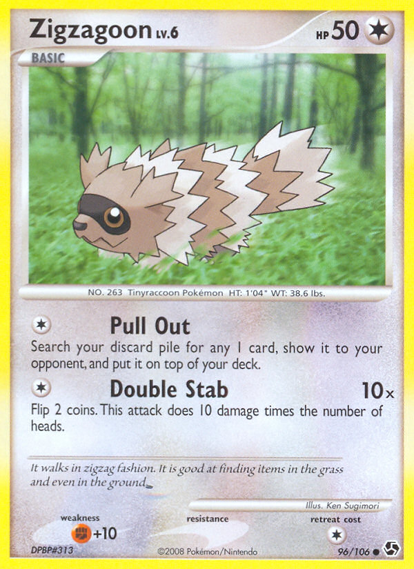 Zigzagoon – Great Encounters 96/106 Pokémon card