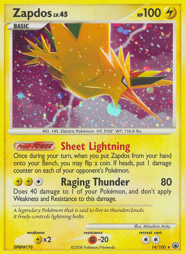 Zapdos – Majestic Dawn 14/100 Pokémon card