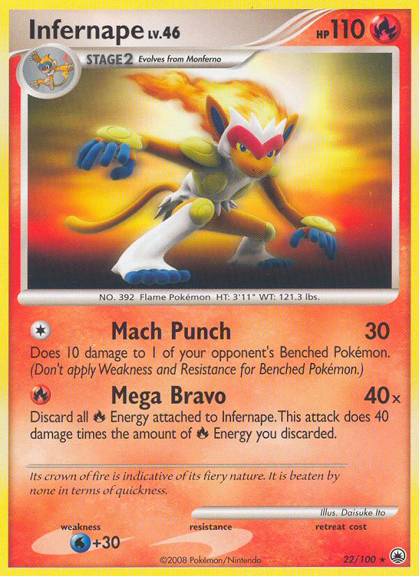 Infernape – Majestic Dawn 22/100 Pokémon card