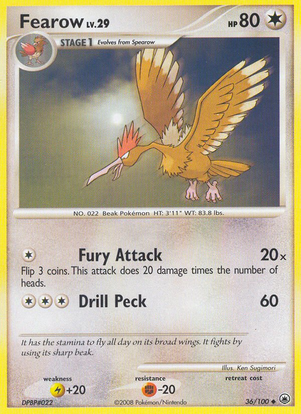 Fearow – Majestic Dawn 36/100 Pokémon card
