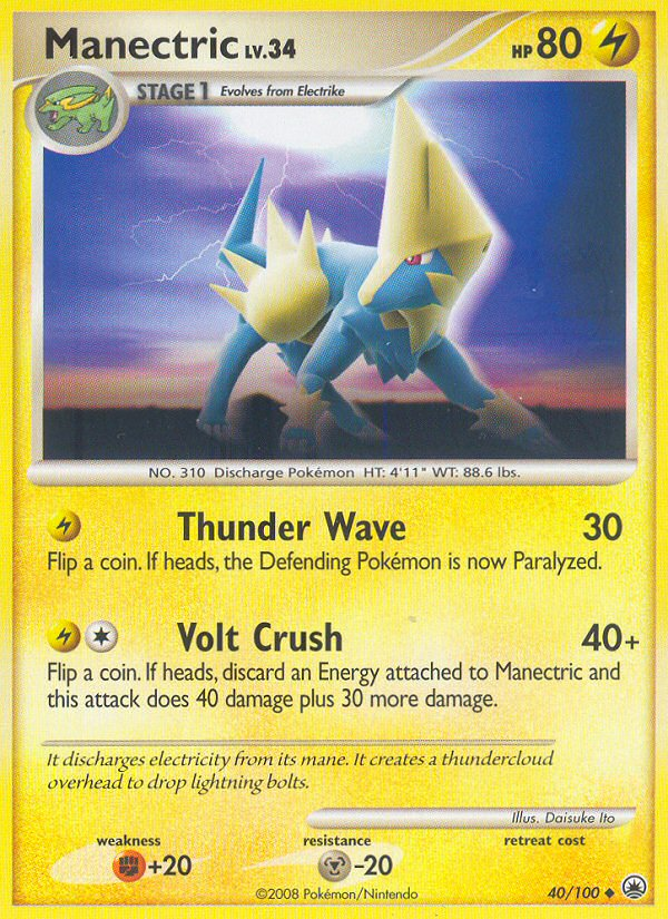 Manectric – Majestic Dawn 40/100 Pokémon card