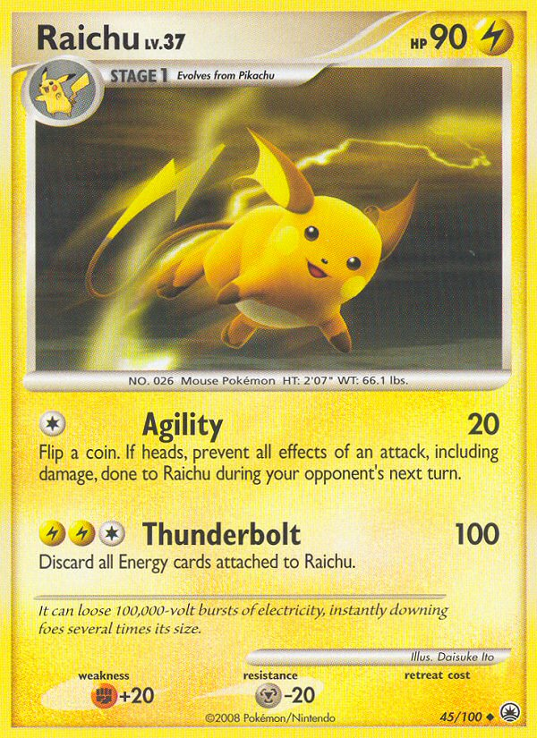 Raichu – Majestic Dawn 45/100 Pokémon card
