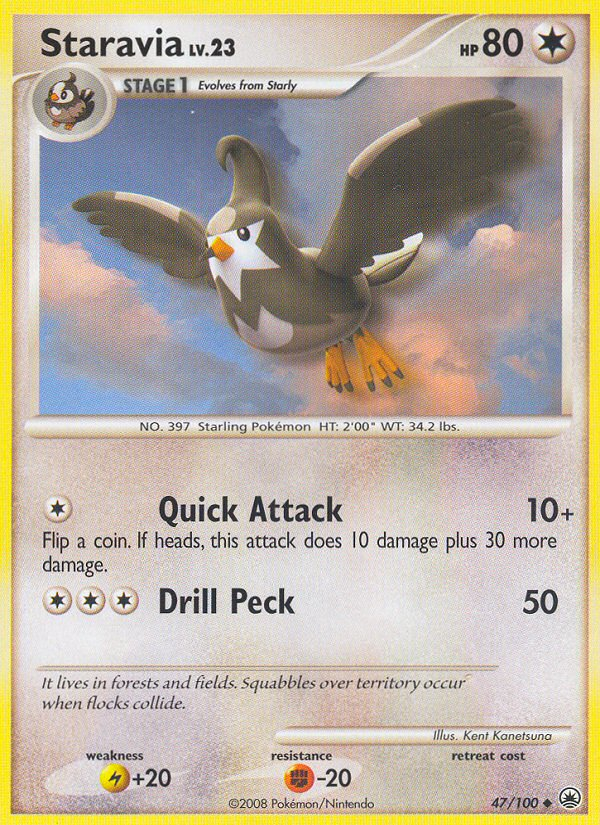 Staravia – Majestic Dawn 47/100 Pokémon card