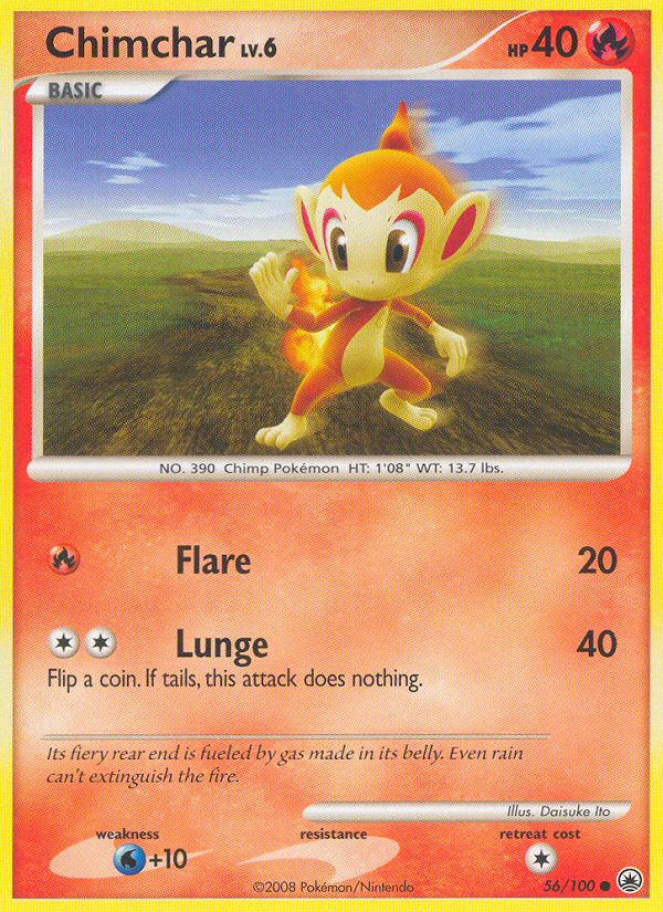 Chimchar – Majestic Dawn 56/100 Pokémon card