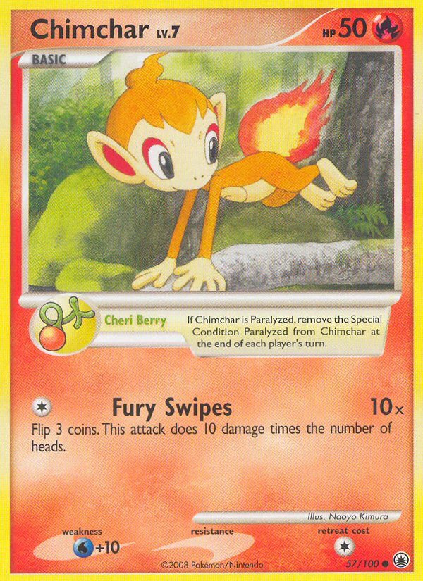 Chimchar – Majestic Dawn 57/100 Pokémon card
